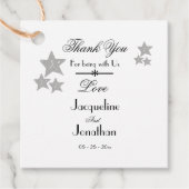 Engagement Party Dank u Gift Eenvoudig Script Chic Bedankjes Labels (Voorkant)