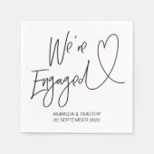 Engagement Party Decor Custom Verloving Napkins Servet (Voorkant)
