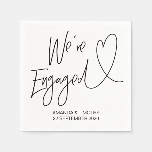 Engagement Party Decor Custom Verloving Napkins Servet (Voorkant)
