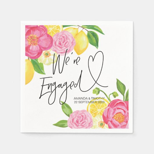 Engagement Party Decoraties Lente Bloemen Servet (Voorkant)