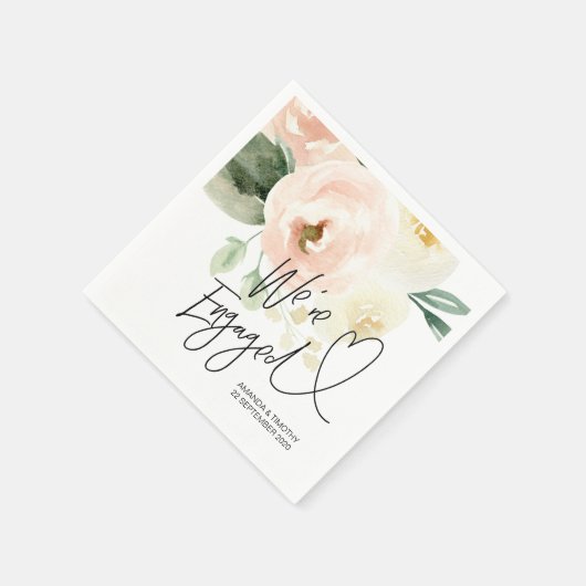 Engagement Party Decoraties Lente Roze Bloemen Servet (Hoek)