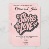 Engagement Party - Deel de Liefde. Editable Invita Kaart (Voorkant / Achterkant)