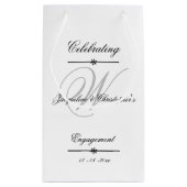 Engagement Party Elegant Monogram Names Chic Cute Klein Cadeauzakje (Achterkant)