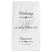 Engagement Party Elegant Monogram Names Chic Cute Klein Cadeauzakje (Voorkant)