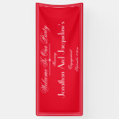 Engagement Party Elegant Script Namen Chic Welkom Spandoek (Verticaal)