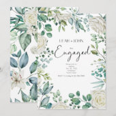 Engagement Party, Flowers, Roze Groen Kaart (Voorkant / Achterkant)