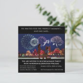 Engagement Party-Foto-Fireworks Achtergrond- Kaart (Staand voorkant)