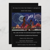 Engagement Party-Foto-Fireworks Achtergrond- Kaart (Voorkant / Achterkant)