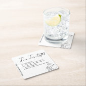 Engagement Party Fun facts Name Wedding  Kartonnen Onderzetters (Insitu)