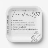 Engagement Party Fun facts Name Wedding Papieren Bordje (Voorkant)