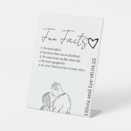 Engagement Party Fun facts Name Wedding Reclamebord Met Voetstuk