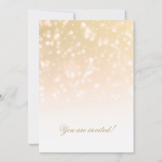 Engagement Party Gold Bokeh Sparkle Lights Kaart (Achterkant)