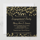 Engagement Party Gold Foil look Confetti Kaart (Voorkant)
