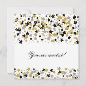 Engagement Party Gold Glitter Stars Confetti Kaart (Achterkant)