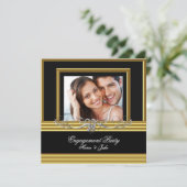 Engagement Party Gold Silver Photo 2 Kaart (Staand voorkant)
