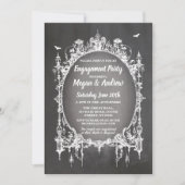 Engagement Party gothic Lijst Halloween Invite Kaart (Voorkant)