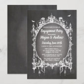 Engagement Party gothic Lijst Halloween Invite Kaart (Voorkant / Achterkant)