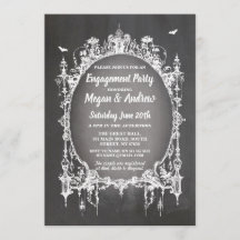 Engagement Party gothic Lijst Halloween Invite