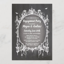 Engagement Party gothic Lijst Halloween Invite Kaart