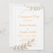 Engagement Party gouden Bloemen Kaart (Voorkant)