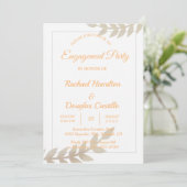Engagement Party gouden Bloemen Kaart (Staand voorkant)