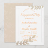 Engagement Party gouden Bloemen Kaart (Voorkant / Achterkant)