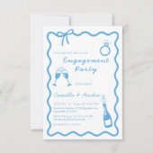 Engagement Party grillige handgeschreven uitnodigi Kaart (Voorkant)