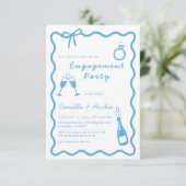 Engagement Party grillige handgeschreven uitnodigi Kaart (Staand voorkant)