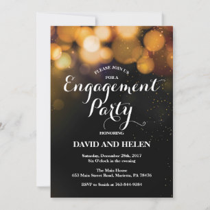 Engagement Party Invitation Card Gold Glitter Kaart