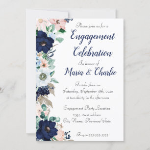 Engagement Party Invitation Elegant Florals Kaart