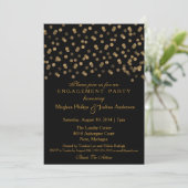 Engagement Party Invitation Gold Glitter Confetti Kaart (Staand voorkant)