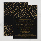 Engagement Party Invitation Gold Glitter Confetti Kaart (Voorkant / Achterkant)