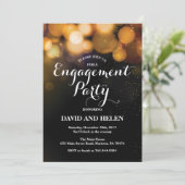 Engagement Party Invitation Kaart Gold Glitter (Staand voorkant)