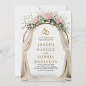 Engagement party invitation with floral arch kaart (Voorkant)