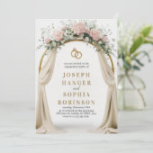 Engagement party invitation with floral arch kaart (Staand voorkant)