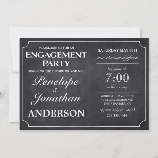  Engagement Party Invitations Chalkboard Kaart (Voorkant)