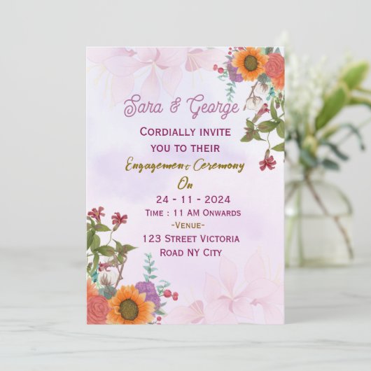 Engagement Party Invitations  Kaart (Staand voorkant)