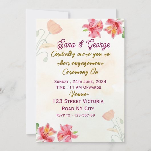 Engagement  Party Invitations  Kaart (Voorkant)