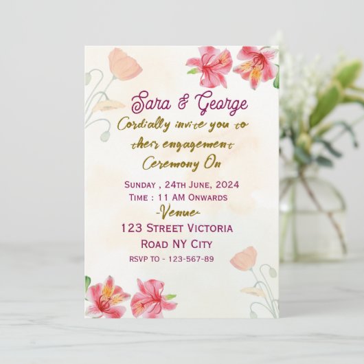 Engagement Party Invitations Kaart (Staand voorkant)