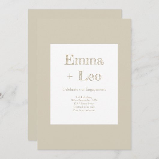 Engagement Party Kaart (Voorkant / Achterkant)