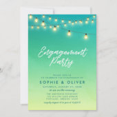 Engagement Party Lights Waterverf Zee Glass Kaart (Voorkant)