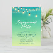 Engagement Party Lights Waterverf Zee Glass Kaart (Staand voorkant)