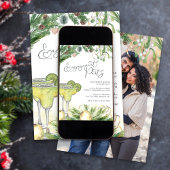 Engagement Party Margaritas and Mistletoe Photo Kaart