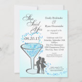 Engagement Party Martini Hearts Kaart (Voorkant)