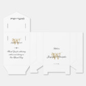 Engagement Party Monogram Wit & Goud Chic Bedankdoosjes (Ongevouwen)