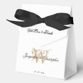 Engagement Party Monogram Wit & Goud Chic Bedankdoosjes (Voorkant)