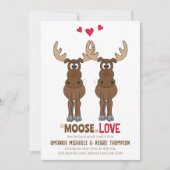 Engagement Party Moose Cute QR Code Facebook Kaart (Voorkant)