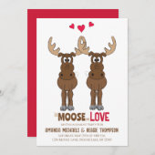 Engagement Party Moose Cute QR Code Facebook Kaart (Voorkant / Achterkant)