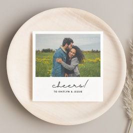 Engagement Party Napkins Custom Photo Napkins Servet