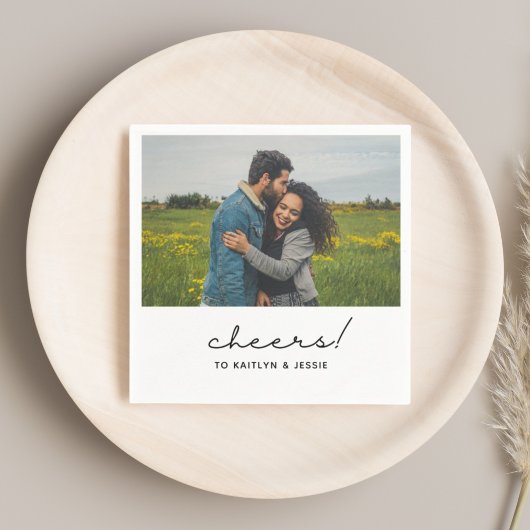 Engagement Party Napkins Custom Photo Napkins Servet